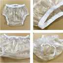 Cloth Diaper Covers for Adult,Adult Leakproof Underwear for Incontinence,Washable Reusable Plastic Diaper Cover, 2Pcs Clear Low Noise Plastic Pants (3X-Large (2 Pcs)) (XXXL)