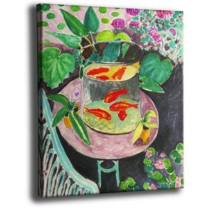 Henri Matisse Wall Art Goldfish 1911 Matisse Goldfish Framed Famous Painting Matisse Art Prints Aesthetic Posters on Canvas 12x16 Home Kitchen Bathroom Decor (Goldfish, 12x16 inch)