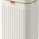 Kitchen Compost Bin Hanging Trash Can with Lid, 2.1 Gallon Stainless Steel Trash Can Compost Bin, Wall-Mount Indoor Kitchen Trash Bin for Cabinet, Under Sink, Bathroom (2.1 Gallon, 8L Ivory White)