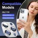 for iPhone 14/15/16 Pro & Pro Max Camera Lens Protector [2 Pack], Tempered Glass with Metal Alloy Frame, for iphone 16 pro max lens protector, HD Clear Photography, White