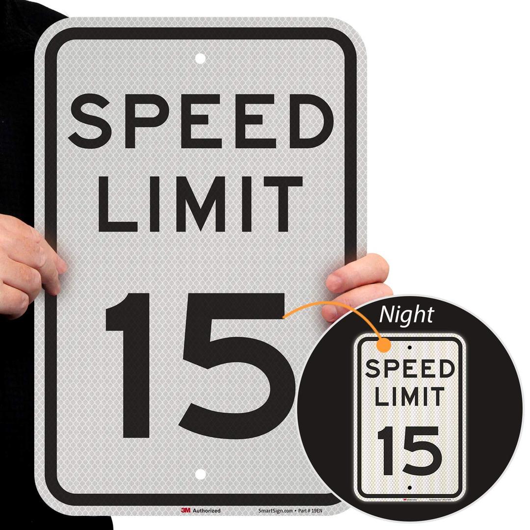 SmartSign "Speed Limit 15" Sign | 12" x 18" 3M High Intensity Grade Reflective Aluminum