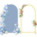 FUHSY 7.2 FT Metal Arch Backdrop Stand and Arch Cover Set Wedding Backdrop Arches Stands with Dusty Rose Spandex Arched Stand Cover for Party Birthday Ceremony Graduation Banquet Decorations