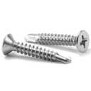 #10 x 1" Sheet Metal Screws 100Pcs 410 Stainless Steel Flat Head Tek Screws Fast Self Tapping Screws by SG TZH