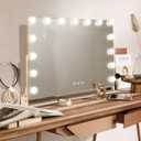 Hansong Hollywood Mirror Large Lighted Makeup Mirror with 15 LED Bulbs Hollywood Vanity Mirror with Lights 360 Degree Rotation for Bedroom
