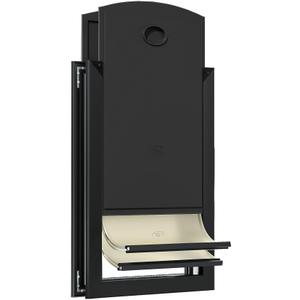 MAVRICPOWER Weatherproof Large Dog Door for Door, with Two Sliding Lock Panels, Aluminum Doggie Door for Exterior Door, Doggy Door for Large Dogs up to 80lbs (Black)