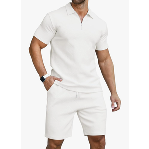 KUYIGO Men's Polo Shirt and Shorts Set Summer Outfits Fashion Casual Short Sleeve Suit for Men 2 Piece Tracksuit Size S