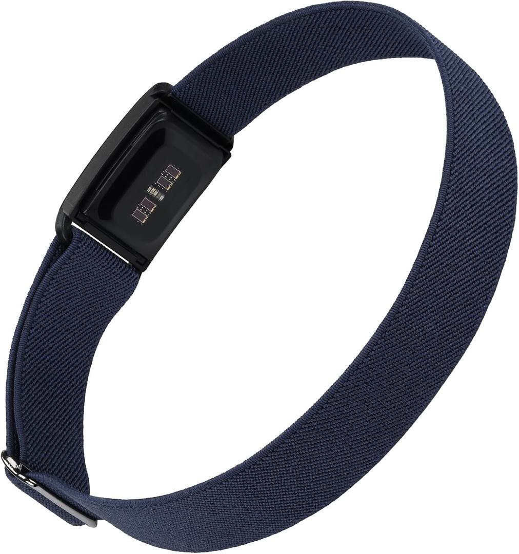 Stretchy Nylon Arm Band, Soft Breathable Elastic Adjustable Bicep Band with Case Compatible with Whoop 5.0 (Midnight, Blue)