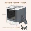 Foldable Cat Litter Box, Fully Enclosed Litter Box with Lid, Covered Kitty Kitten Litter Boxes Enclosure with Scoop, Odor Control, Easy to Clean, 3 Modes for Cat up to 12 lbs(White&Grey)