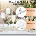 Yaomiao 36 Pcs Tall Glass Candle Holder Floating Candles for Centerpieces Clear Tall Tea Light Candleholders for Wedding Party Dining Bathroom Table Pillar Settings, 3 Sizes 7.87"& 9"& 10.2" H