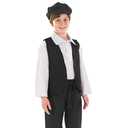 fun shack Victorian Boy Costume, Kids Historical Outfit, Boys Period Attire, Victorian Style Dress-Up, Medium (Black)