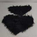 Mudder 2 Pieces Heart Shaped Rug Faux Room Fluffy Carpet Heart Shaped Door Mat for Room Bedroom, 12 x 16 Inch(Black)