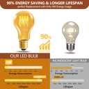 HESSION A19 Vintage LED Edison Bulbs, 4W Equivalent 40W Dimmable LED Bulbs, 400 Lumens 2300K Amber Warm Light Bulbs, E26 Base Decorative Antique Spiral A19 Light Bulb for Light Fixture, Pack of 4