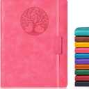 Lined Journal Notebook for Women Men,256 Pages B5 Large Hardcover Leather Journals for Writing,Travel,Business,Work,School,College Ruled Notebooks for Note Taking,Diary Notepad 7.8"10.2" (Pink)