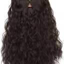 Yan Dream Long Curly Wizard Beard Men Full Fake Beard and Handlebar Mustache Cosplay Costume Facial Hair (Brown)