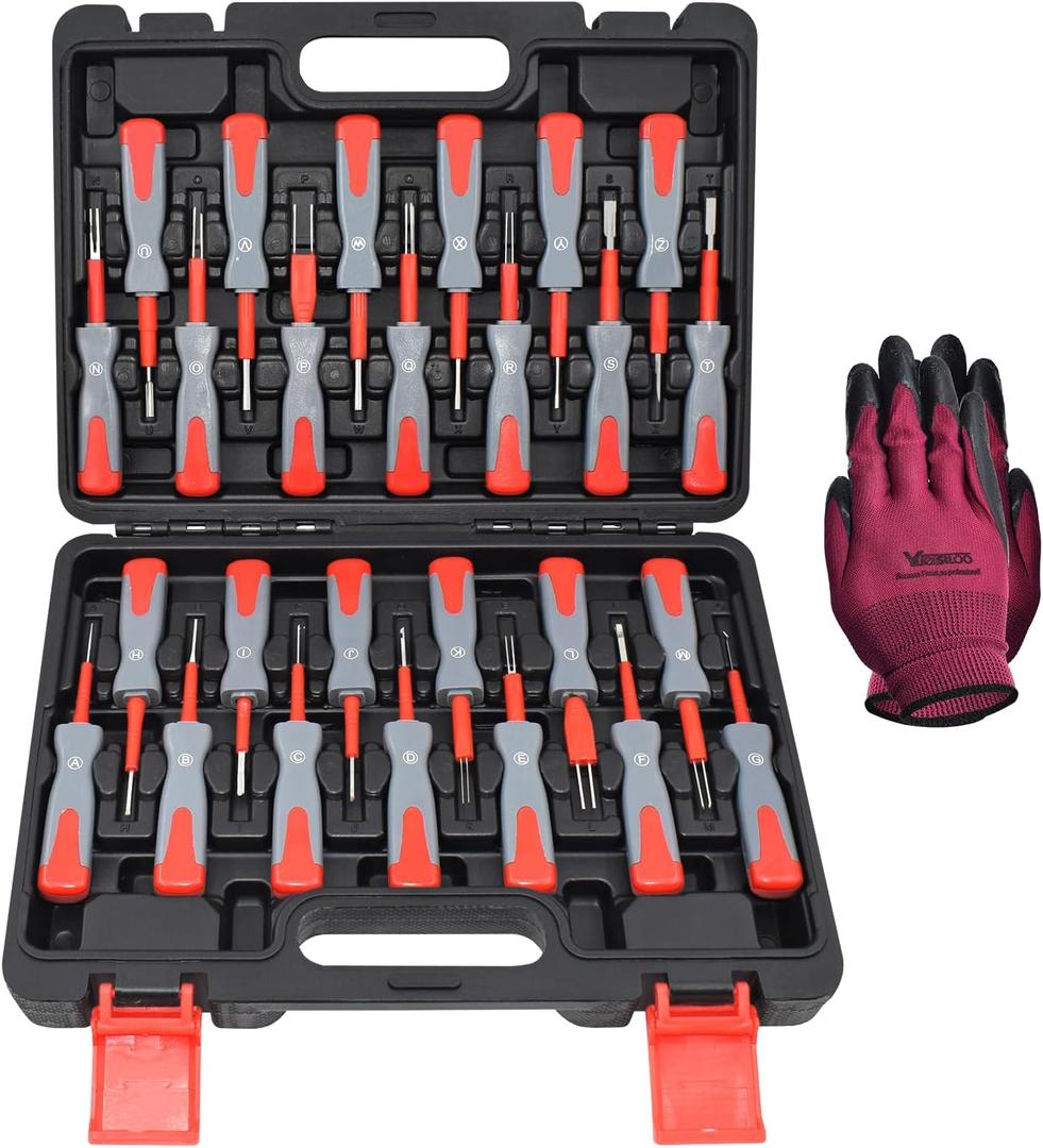 Universal Terminal Removal Tool Kit, 26 PCS Terminal Removal Tool for Replaces Universal Vehicle Wire Harness Pin Connector Release, Connector Pin Removal Tool