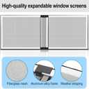 Lounsweer 4 Pcs Expandable Window Screen Adjustable Sliding Window Screen Mesh with Aluminum Frame for Home House (25"-45" W X 18" H)
