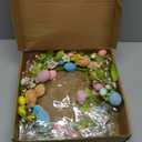 RoseCraft Easter Wreaths for Front Door,15.7 Inch Artificial Easter Colorful Egg Wreath Decorations, for Spring Summer Home Wedding Holiday Party Decor.