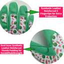 MSUPSAV Kids Gardening and Garden Gloves for Toddler,Children's Yard Work Glove,Gift,Cute Pattern,Age3-8 (Medium, 1 Pair of Green)