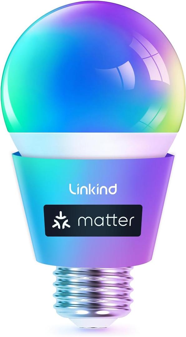 Linkind Matter Smart Light Bulb, Smart Bulbs Work with Alexa/Apple Home/Google Home, Color Changing Light Bulbs Music Sync, Preset Scenes, Mood Lights, 2.4Ghz WiFi Only, A19 E26 60W 1 Pack Linkind Matter Smart Light Bulb, Smart Bulbs Work with Alexa/Apple Home/Google Home, Color Changing Light Bulbs Music Sync, Preset Scenes, Mood Lights, 2.4Ghz WiFi Only, A19 E26 60W 1 Pack