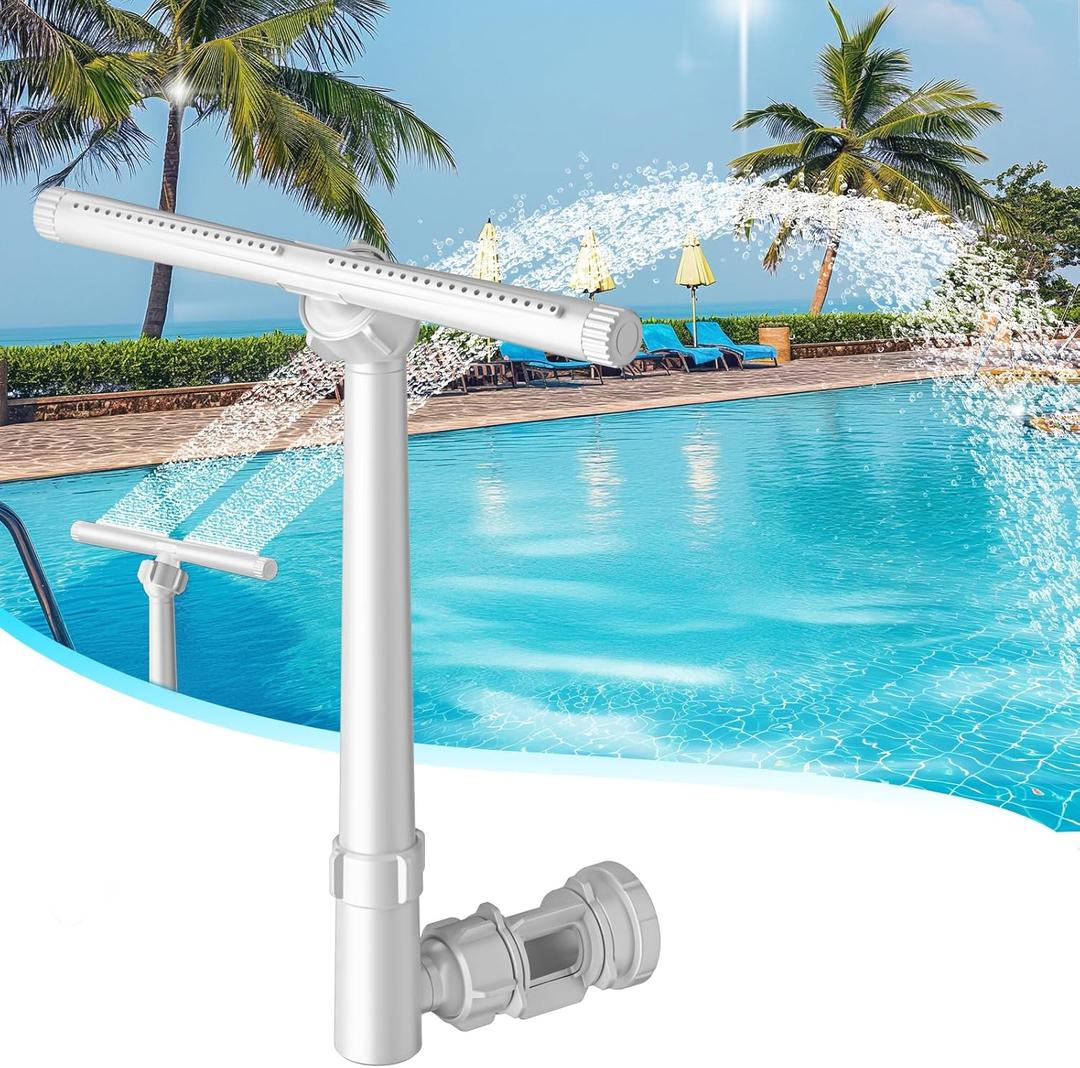 Pool Fountains for Above and In-Ground Pools,Dual Spray High Pressure Pool Sprinkler Fountain 360 Adjustable Pool Water Fountain Pool Chiller Water Fun Pool Aerator Backyard Decor Outdoor Pools