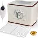 Sourdough Proofing Box Collapsible Countertop Dough Proofing Box & Bread Proofer with 68-120 F Temperature Control, Integrated Humidity Monitor & Water Dish for Artisan Bread (Beige)