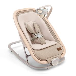 Gromast 2-in-1 Baby Bouncer Seat for Infants, Portable Baby Rocker with 3 Adjustable Backrest Positions & Travel Bag - Beige