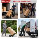 600lb Aluminum Hand Truck Heavy Duty Dolly, 10-Inch Pneumatic Tires,Cart