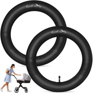 EcoEarth Inner Tube Tire Replacements (2 Pack, 12.5 x 1.75/2.25) for Kids Bike & Jogging Stroller, Compatible w/All Brands: BoB Revolution Flex/Pro/SE/SU, Graco, Go Jogging & More