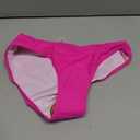 Fanuerg Women's Bikini Bottom Cross V Cut Front Swimsuit Full Coverage Bathing Suit Bottoms (Pink, M)