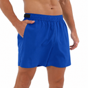 ODODOS Men's Athletic Shorts with Pockets 5" Quick Dry Lightweight Workout Gym Running Shorts, Blue, XX-Large