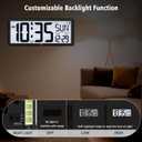 WallarGe 14.5'' Atomic Clock with Backlight, Large Digital Wall Clock Battery Operated, Large Display with Temperature and Date, Easy to Read and Set Digital Wall Clock, Auto DST