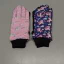 Honoson 2 Pairs Kids Snow Gloves Winter Waterproof Kids Ski Gloves Youth for Girls Boys Outdoor Toddler Snowboard Warm Clothe (6-13 Years, Unicorn Pattern)