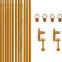 Over The Table Rod Stand with Clamps for Decorations, Adjustable 30"-47'' Height 34"-98" Length Table Balloon Arch Stand Hanging for Wedding Birthday Party Halloween Christmas(COLOR: Gold)