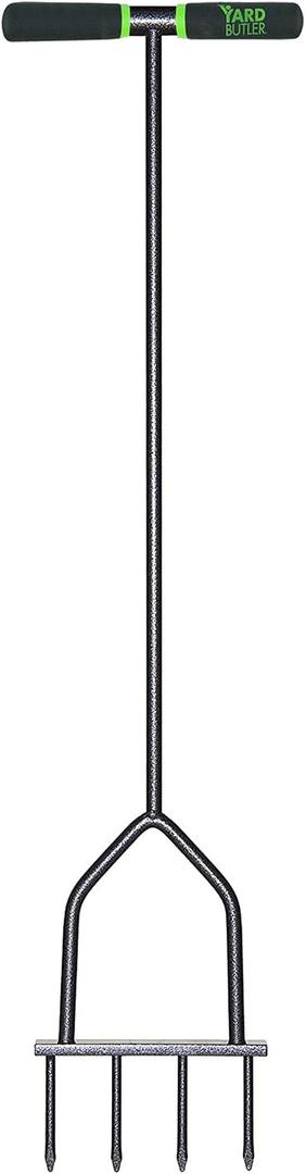 Yard Butler IM-7C Multi Spike Lawn Aerator - Spike Grass Aerator Lawn Tool, Manual Hand Tiller for Garden and Soil - Yard Tools, Gardening Hand Tools, Dethatcher Rake, Edger Lawn Tool - 37 Inches