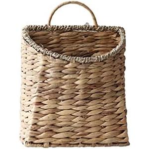 GYASVWU Woven Hanging Basket Water Hyacinth Hanging Wall Basket Wicker Handmade Baskets for Garden Farmhouse Home (Seagrass mouth)