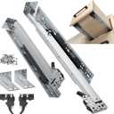 ToBeGreat Push to Open and Soft Close Undermount Drawer Slides,21 Inch Full Extension Concealed Bottom Mount Rails Glides with 3D Locking Devices for Kitchen & Cabinet(100 lb Capacity)