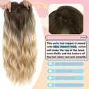 LEDIZE Hair Toppers for Women Real Human Hair, 360° Cover Middle Part Human Hair Toppers for Women with Thinning Realistic Scalp Line Upgrade Basement Toppers Hair Pieces （Medium Brown, Wispy Bangs）
