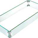 VBENLEM Fire Pit Wind Guard Fire Pit Tempered Glass Wind Guard Fence (29.5 x 13.6 x 4 Inch)
