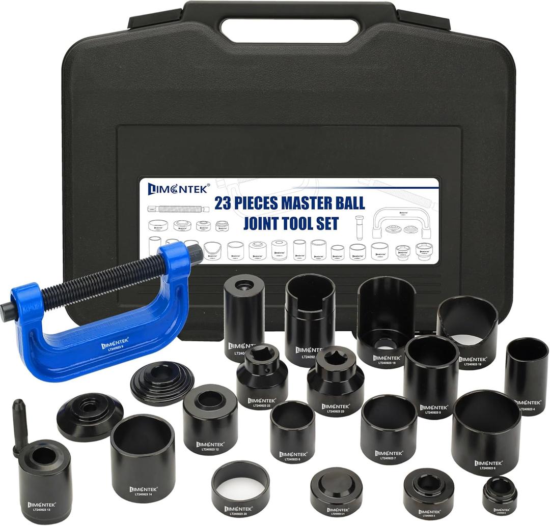 Master Ball Joint Press Kit, Heavy Duty 23Pcs Ball Joint Removal Tool, U Joints and Brake Pins, Compatible with 2WD and 4WD Vehicles