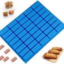 Mity rain 40 Cavities Rectangle Silicone Mold - Caramel Candy Trays Molds for Chocolate Truffles, Ganache, Jelly, Praline, Ice Cube Tray, Gummy(blue) (1PC)