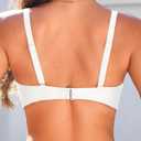 Women Underwire Bikini Top Only - Push Up Bathing Suit Top Padded Swim Bra 2025 Swimsuits Top (White, L)