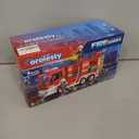 Large Fire Truck Toy with 2 Firefighters & Rescue Tools, Lights & Siren Sounds, Assemble & DIY Fire Rescue Truck Vehicle Toy for Boys Girls Christmas Birthday Gifts Kids Toys for 3 4 5 6 7 8 Years Old