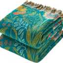 Boho Throw Blanket - 100% Cotton Soft Throw Blanket for Bed, 60"x80" Reversible Breathable Lightweight Spring Blankets, All Seasons Farmhouse Decor Floral Throw Quilt