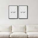 Framed Neutral Abstract Wall Art Set of 2, Modern Black Beige Brown Canvas Prints Paintings Artwork for Walls, Minimalist Stone Shape Pictures for Bedroom Dining Room Living Room Wall Decor 16x24 In, 16" W X 24" H X 2pcs