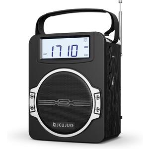 Jeujug Portable AM FM Radio