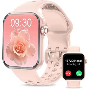 Smart Watches for Men Women 1.83" HD Display Activity Fitness Tracker Smartwatches for Android iOS Phones with Bluetooth Call/Heart Rate/Blood Pressure/Sleep Monitor/100+ Sport/IP67 Waterproof, Pink