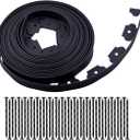Garden edging40ft Landscape edging with 40 spikes for lawn 2 Inch Tall(Black, 40FT)