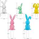 Joliyoou Easter Yard Signs, Set of 5 Metal Easter Bunny Stakes, Assorted Colorful Standing Rabbits Stake for Front Door Spring Lawn Garden Holiday Outdoor Decorations