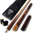 CUESOUL 3/4 Jointed Snooker Cue 57 inch Handcraft with Extension/Joint Protector Packed in Leatherette Cue Bag