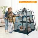 Cat Enclosure Kitten and Cat Tower Tent for Indoor and Outdoor,3 Tier Cat Cage Inside, X-Large Outdoor Catio,Portable and Foldable,Two Doors Design can Assemble More Shapes (Patented)-Blue Trim